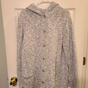 L.L.Bean Hooded Sweater Button Down Cardigan Size XL Women's